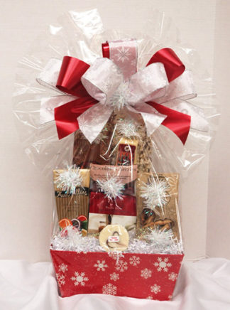 snow flurries holiday gift basket